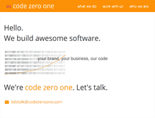 Tablet Screenshot of codezeroone.com